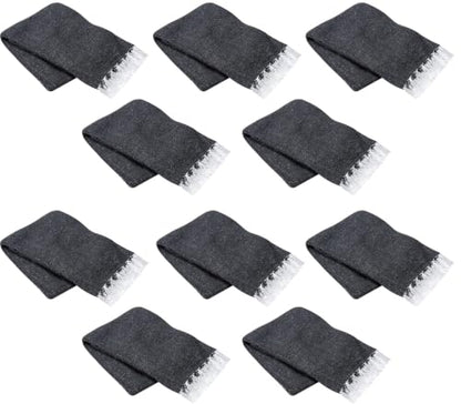 Cozumel Bulk Mexican Yoga Blanket, 10 Pack, Charcoal - color: Charcoal
