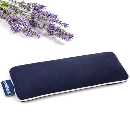 Lavender Weighted Eye Pillow - Soft Plush Removable Cover | Moist Heat & Cold Therapy, Natural Aromatherapy Eye Compress Pillow for Relaxation, Yoga, Meditation, and Sleep, Navy Blue - color: Navy Blue (Lavender Scent)