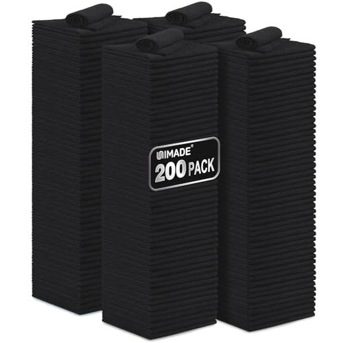 UNIMADE 극세사 클리닝 천, 자동차용 극세사 타월 200팩 - color: 블랙., size: 200pk