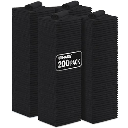UNIMADE 극세사 클리닝 천, 자동차용 극세사 타월 200팩 - color: 블랙., size: 200pk