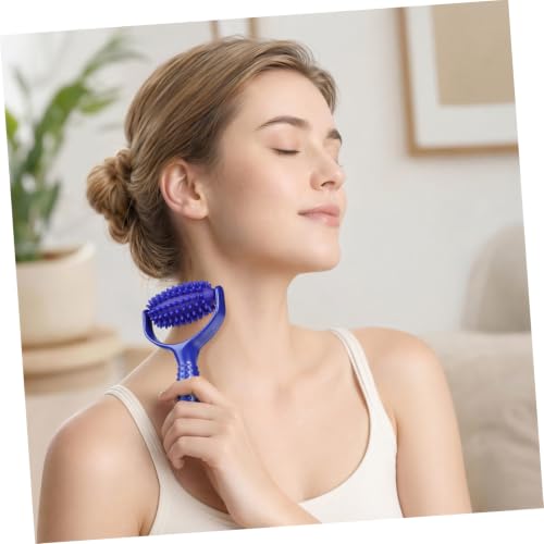 Blue Yoga Massage Stick Roller Manual Body Massager for Muscle Relief | ABS and PVC Build, Portable Lightweight Design, Easy to Use Anytime Anywhere, for Sedentary Users