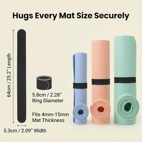 Yoga Mat Carrier Strap, Adjustable Thick Straps Sling for Carrying Large Mats, Stretching Band - color: 2pcs Slap Band Black