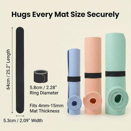 Yoga Mat Carrier Strap, Adjustable Thick Straps Sling for Carrying Large Mats, Stretching Band - color: 2pcs Slap Band Black