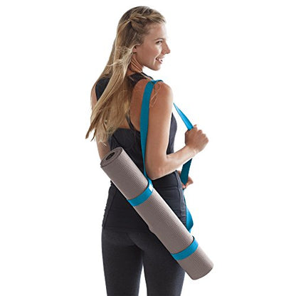 Gaiam Easy-Cinch Yoga Mat Sling - Durable Carrying Strap for Yoga Mat with Metal D-Rings for Secure Fit (No Mat Included) - color: Fuchsia Or Blue