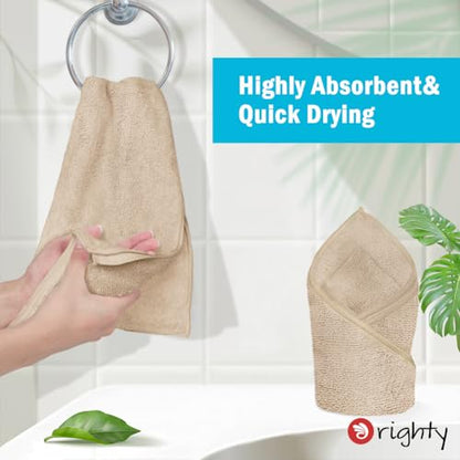 Orighty 6-Pack Brown Hand Towels, 16x28 inch Microfiber Gym Towels - color: Brown, size: Pack of 6