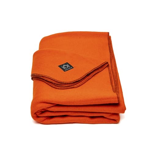 Arcturus Military Wool Blanket - Warm, Thick, Washable - Great for Outdoors, Camping, Stadium Blanket, Picnics, Travel - Car & Bushcraft Survival Kits - color: Ember, size: Twin