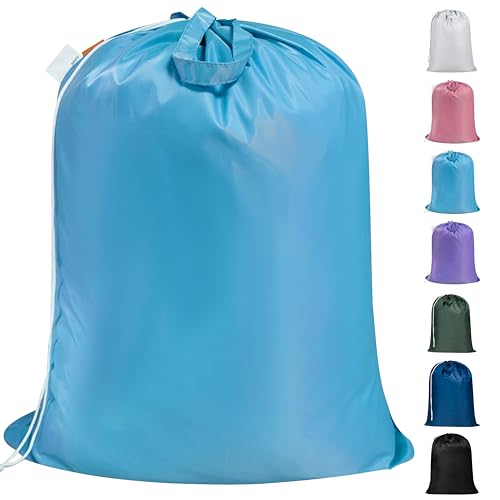 Polecasa Extra Heavy-Duty Laundry Bag with Handles, Gulf Blue, 28x36" - color: Gulf Blue, size: 28" x 36" | 1 Pack