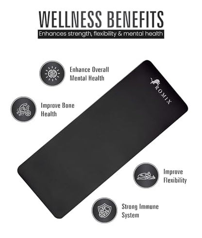 ROMIX Yoga Mat Thick 10Mm, Non-Slip Exercise Mat, 72 X 24 In, NBR - color: Black
