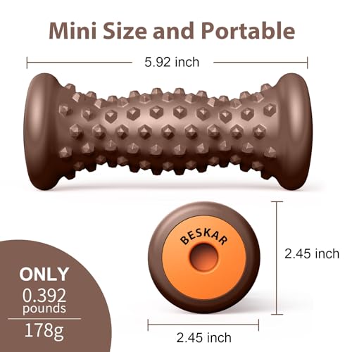 BESKAR Foot Massage Roller for Plantar Fasciitis Relief - color: Coffee