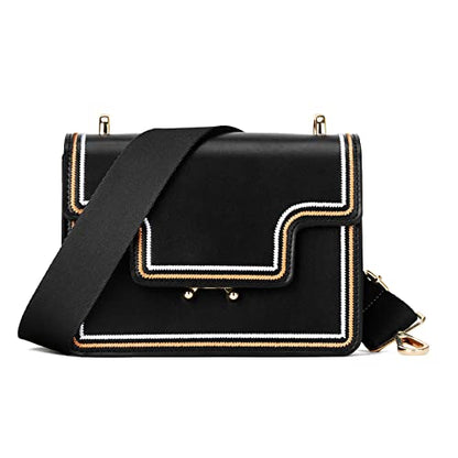 ZOOEASS Wide Shoulder Strap (Solid),Adjustable Replacement Belt Crossbody Canvas Bag Handbag - color: Black