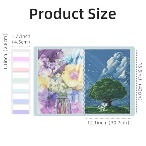 A3 Diamond Painting Storage Book, 60 Views Art Portfolio Presentations Folder with 30 Pages Protectors, 17.3x12.8in Green - color: Green