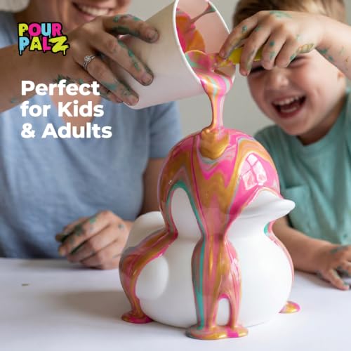 Paint Pour Duck DIY Paint Pouring Art Kit for Kids & Adults, Collectible Duck Figure Craft Set, Paint Your Own DIY Art Activity Kit with Acrylic Paints, Ages 5+, Golden Dream - color: Gold