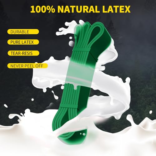 ROSAPOAR Resistance Band Pull up Band Fitness Exercise Bands Natural Latex for Workout Body Stretch Powerlifting Band Fitness Sport Training at Home/The Gym - color: green