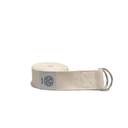 Yoga Strap for Stretching, Exercise, Flexibility Training, Durable Cotton with Double D-Ring, Improves Flexibility for Yoga, Workout, Pilates. - color: Cream