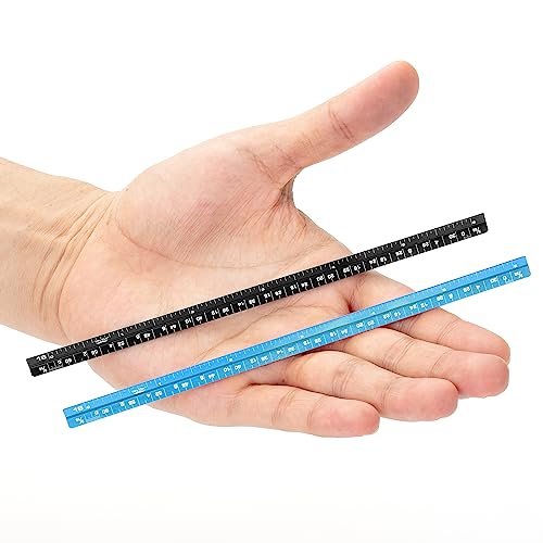 Mr. Pen- Small Architectural Scale Ruler, Aluminium, 6 Inch, 2 Pack | Black and Blue, Pocket Size Ruler, Triangle Ruler, Metal Ruler Set, Architect Scale Ruler for Blueprints - color: C. Black & Blue