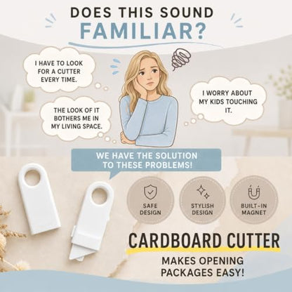 ROUNDS cardboard cutter mini cutter letter opener | The blade can be extended with a simple slide of the lever.