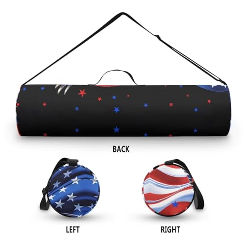 Yoga Mat Bag for Women & Men Full-Zip Yoga Mat Carrier Bag for Class Workout Park with Adjustable Strap - color: American Flag Eagle1