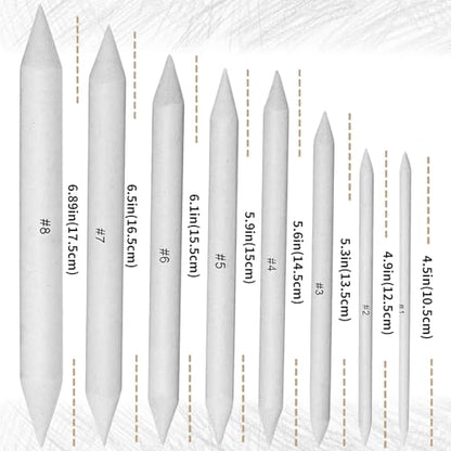 Blending Stumps Tortillions Set With Sandpaper, Pencil Sharpener, Pencil Extension Tool, Eraser for Student Sketch Drawing Tools