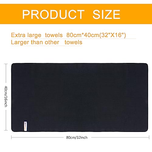SUNLAND Microfiber Workout Gym Sweat Towels for Men | Fast Drying, Fitness Sports Towel, For Women, Lightweight Multi-Purpose, Hot Yoga Towel - color: Black, size: 16x32inch
