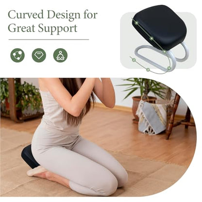 Kneeling Meditation Stool, Prayer Bench Adjustable Height, Portable Meditation Bench, for Studio Praying Prayer (Black C) - color: Black C