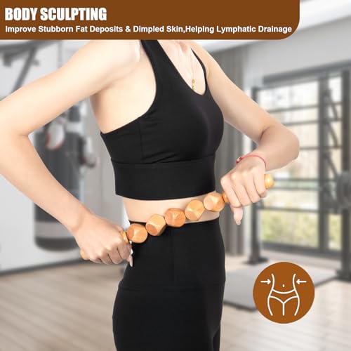 KintKita Wood Therapy Massage Tool 6 in 1,Lymphatic Drainage Massager Maderoterapia Kit Professional Body Cellulite Massager for Body Sculpting,Contouring,Relief Muscle,Anti-Cellulite