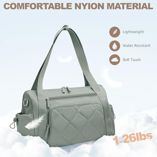 SYTRAH Gym Bag for Women, Duffle Sport Purse for Travel & Dance Green - color: Green(No shoe compartment)