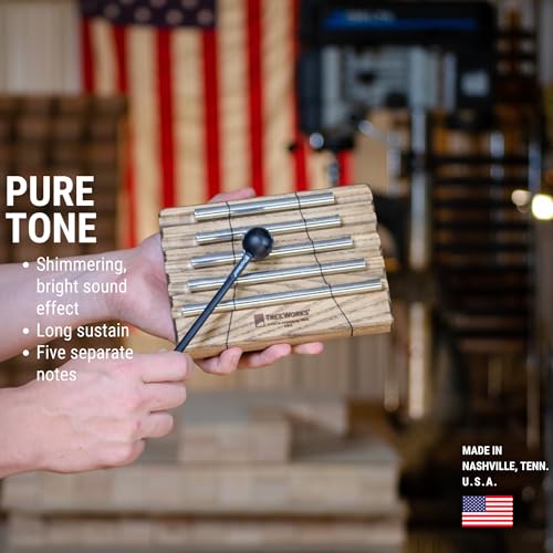 TreeWorks Chimes Energy Chime, 5 Notes –– MADE IN U.S.A. –– For Meditation, Classrooms, Sound Healing or Yoga, Includes Mallet - size: Five Notes