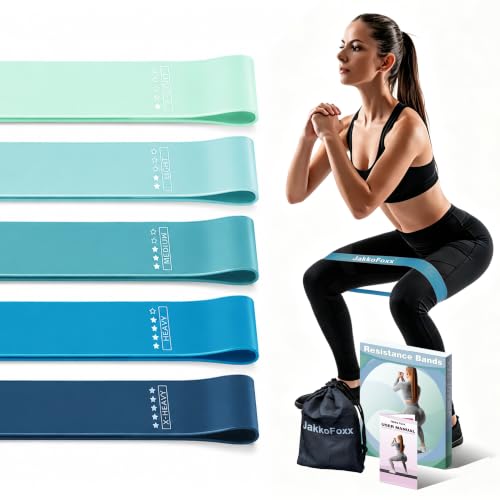 Resistance Loop Exercise Bands, Resistance Bands Exercise Bands for Home Fitness, Stretching, Strength Training, Physical Therapy,Elastic Workout Bands for Women Men Kids, Set of 5 - color: Blue