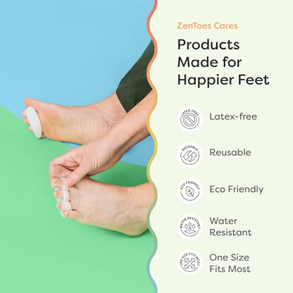 ZenToes Triple Loop Hammertoe Crest, Men & Women, Cushion, 4 Pack - color: Soft Support White
