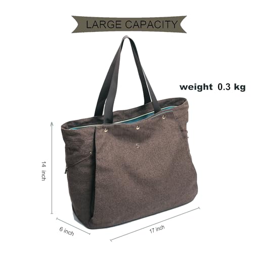 ESVAN Yoga Mat Bag, Gym Bag Tote Bag with Multi Pockets For Women Drawstring Yoga Mat Carrier Pilates Travel Workout Office - color: Linen Gray