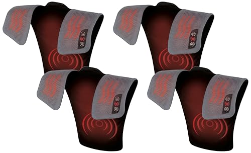 Homedics Vibration Heated Shoulder Massager Wrap, Comfort Pro Elite, Soft Fabric, Tension Relief, 2 Speeds & Styles, Long, NMS-450H (Pack of 4) - size: 1 Count (Pack of 4)