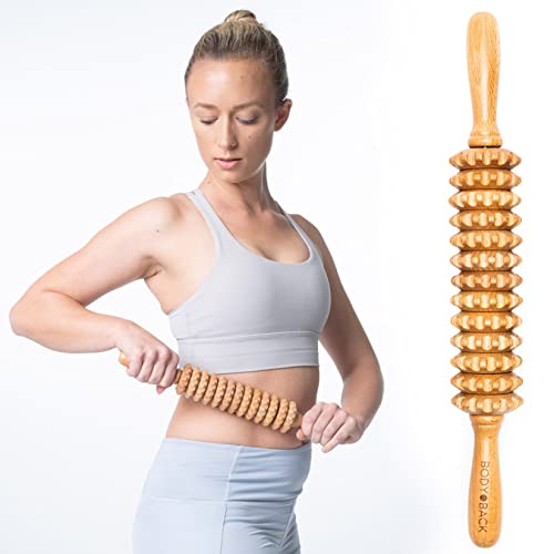 Body Back Wooden Therapy Roller, Muscle Roller for Pain Relief and Recovery - size: Straight