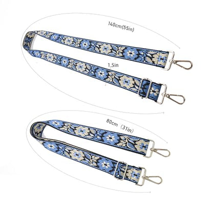 1.5" Wide Purse Strap Adjustable Replacement Gunmetal Hardware Long Crossbody Bag Strap for Thick Shoulder Bags Canvas Handbags Straps - color: Gunmetal Hardware-Yellow
