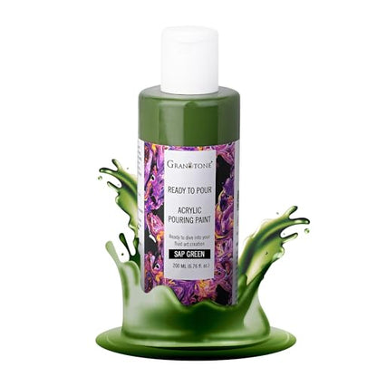 GRANOTONE Pouring Paint Sap Green 6.76 fl oz 200 ml - color: SAP GREEN