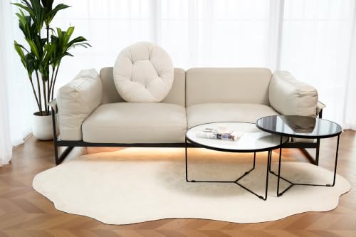 Floor Pillow, Large Meditation Sitting Cushion with Handle | for Tatami, Living Room, Yoga Use for Adults and Kids (1, Round, Cream, 22" x 22" x 6") - color: Round, Cream