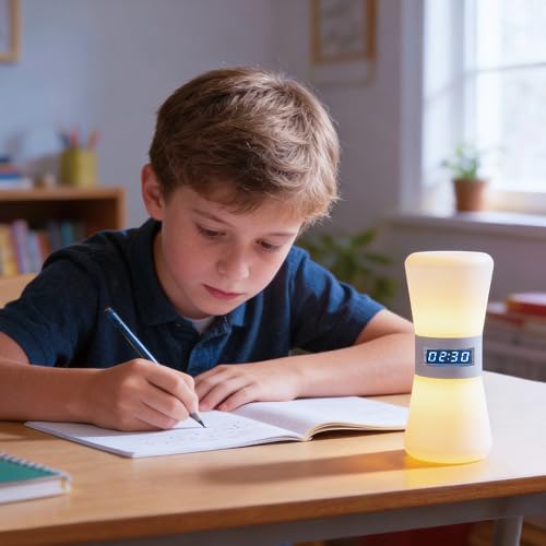 Rechargeable Digital Hourglass, LED Visual Timers, 1-99 Mins - color: Warm White