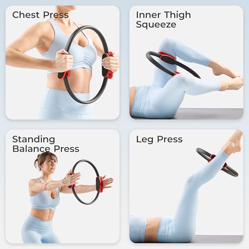 Sunny Health & Fitness 15” Pilates Ring, Resistance Circle for Toning