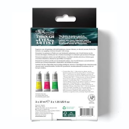 Winsor & Newton Winton Oil Color Paint Set, Fluorescent, 3 x 37ml Tubes - style: Fluorescent - 3 x 37ml