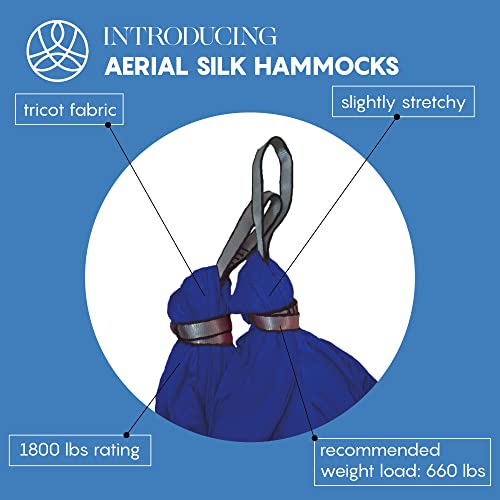 Aerial Yoga Hammock Swing, 4.5 Yards, Aerial Silks with Hardware - color: Navy, size: 4.5 yards