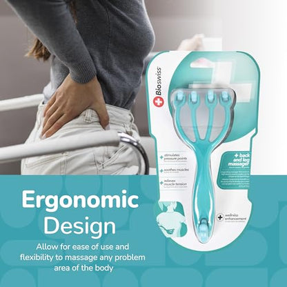 BioSwiss Claw Massage Roller, Handheld Muscle Massager with 5 Rotating Heads for Back, Legs, and Shoulder - style: Roller Claw
