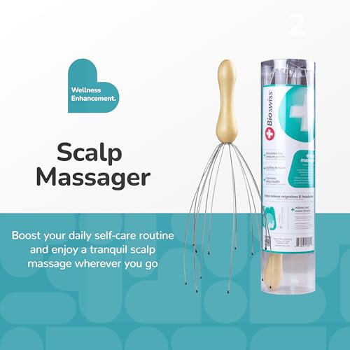 BioSwiss Scalp Massager, Handheld Head and Temple Massage Tool for Relaxation and Hair Stimulation - style: Scalp Massager