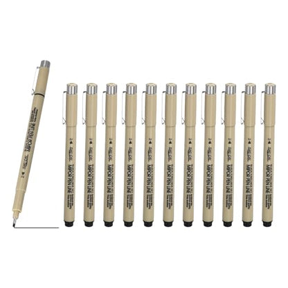 PATIKIL Fineliner Pens, 12 Pcs 2 2mm Fineliner Marker Black Waterproof Ink Archival Drawing Pens Art Supplies Set for Sketching Journaling Scrapbooking Artist Illustration - size: 2 2mm