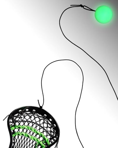 Lacrosse Trainer Ball with 2 Elastic Ropes - color: Green (Luminous)