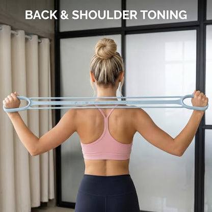 3 Pack Resistance Bands with Handles, Shoulder Trainer for Physical Therapy Home Workout Pilates, Ergonomic Grip Durable Exercise Bands - color: Blue (3 PCS)
