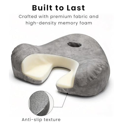 Meditation Cushion, 23-Inch Memory Foam Seat for Floor Sitting - color: Grey