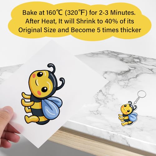 161 Pcs Shrink Paper Keychain Kit,30 Shrink Plastic Sheets for Teens | Includes 7.9 x 5.7 inch sheets,hole punch,lobster clasps and jump rings for coloring,keychains and charms