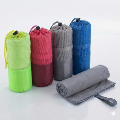 Beda Home Microfiber Travel Towel - Ultra Soft Fast Drying Gym Towel, Super Absorbent & Compact Sports Towel for Camping, Hiking, Swimming, Yoga - Includes Breathable Mesh Carrying Bag (Set of 1,Grey) - color: Grey