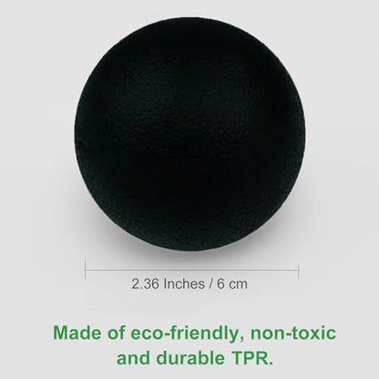 SIMPLECOOL Hard Massage Ball Lacrosse Ball Size Fascia Balls, 2 Pack, Black | For Trigger Point Deep Tissue Myofascial Release Muscle Relax Plantar Fasciitis Relief Physiotherapy Yoga Pilates - color: Black