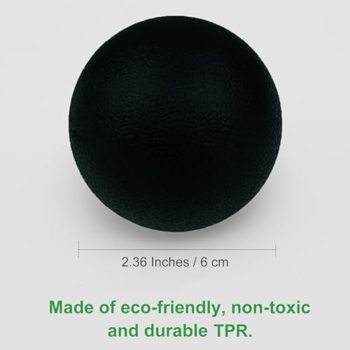 SIMPLECOOL Hard Massage Ball Lacrosse Ball Size Fascia Balls, 2 Pack, Black | For Trigger Point Deep Tissue Myofascial Release Muscle Relax Plantar Fasciitis Relief Physiotherapy Yoga Pilates - color: Black