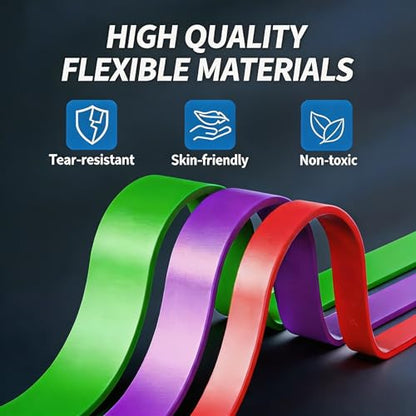 Resistance Bands for Working Out, 5 Levels Pull Up Assistance Bands | Exercise Band with Door Anchor, Body Training, Physical Therapy, Stretch Workout, 5-125 LBS for Men Women, Home Gym Travel